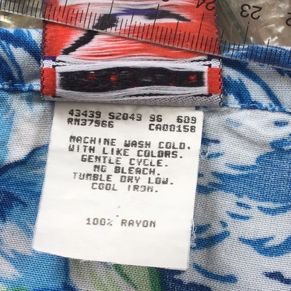 Vintage 🏖️ Jantzen Swim Hawaiian Drawstring Coverup Column Dress Sz.S - Picture 3 of 6